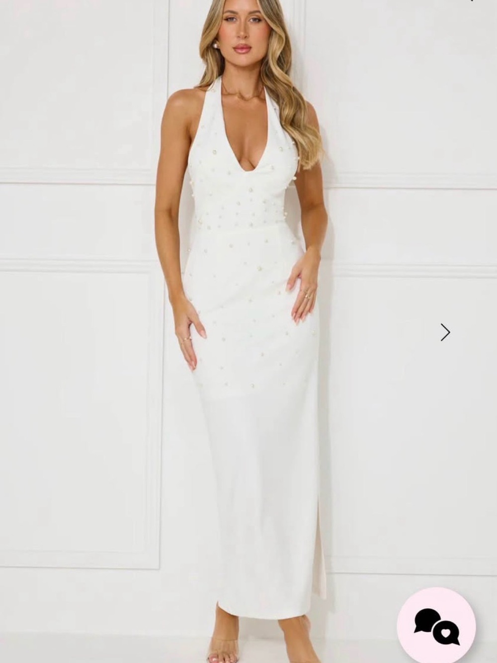 Hello Molly White Maxi Dress with Halter Neck